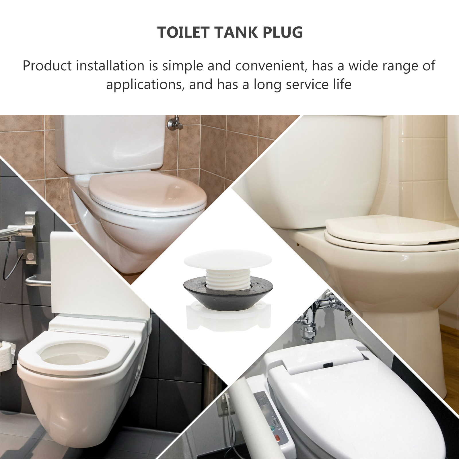 2Pcs Toilet Tank Plug Plastic 1/2inch Water Tower Plug Bathroom Accessories