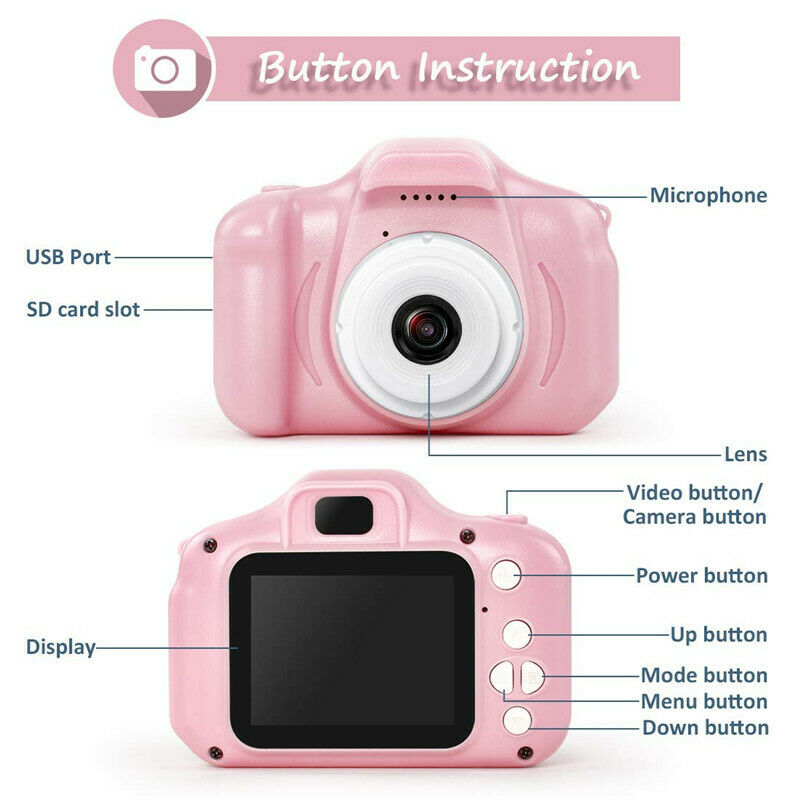 Children 1080P Digital Camera 2.0 inch LCD HD Mini Camera, Children's Educational Toy Baby Birthday Digital Camera