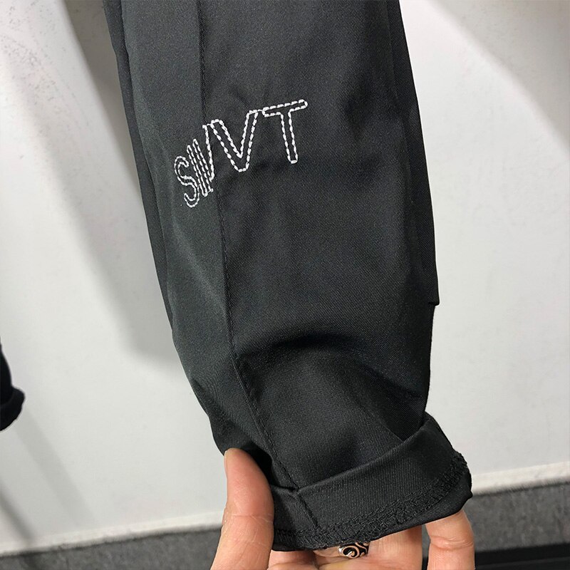 Owen seak mænd afslappede haremsbukser gotiske mænd tøj cargo high street sweatpants sommer mænd læglange bukser løse sorte bukser