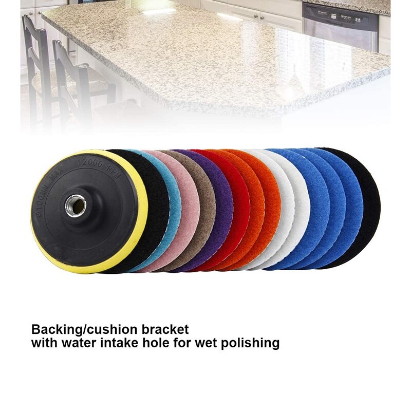 15Pcs Diamant Polijsten 4in Polijsten Wiel Voor Graniet Stone Beton Marmer Polijsten Slijpschijven Set Buffing