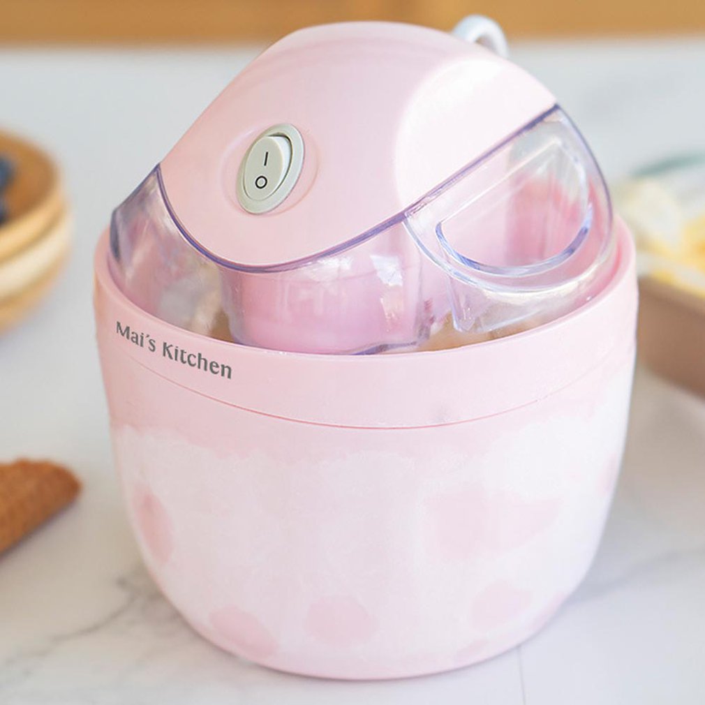 Kitchen Ice Cream Machine Home Portable Smoothie Maker Machine Automatic Homemade DIY Ice Cream Convenient: Pink