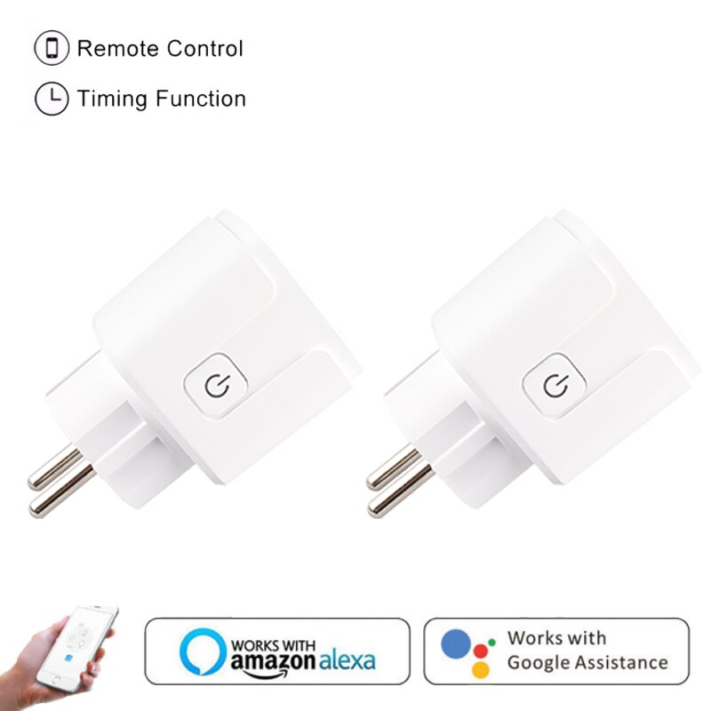 2/4/6 Stuks Smart Plug Eu 16A 100-250V Draadloze Afstandsbediening Voice Control Wifi Socket Met Power monitor Werken Met Google Home Alexa: 2 Pieces