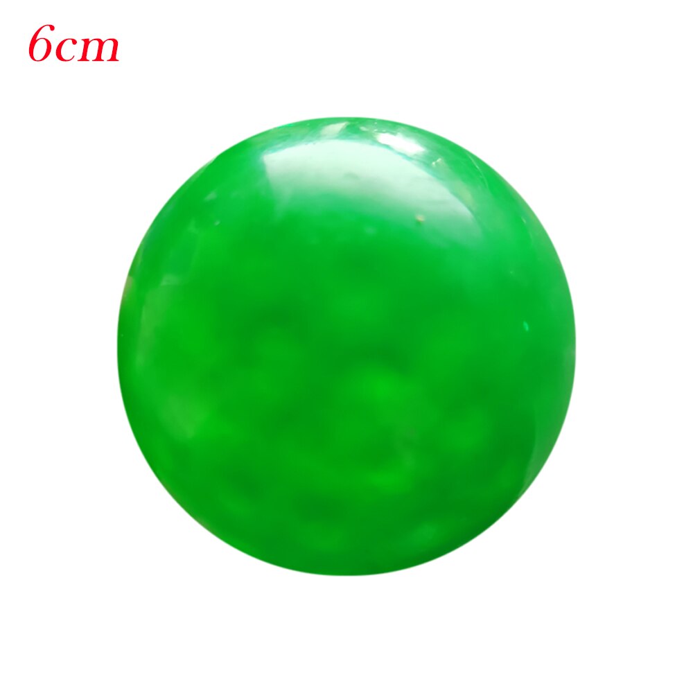 Anti-Stress Sticky Wall Balls Color Sensory Toy Party Office Pressure Ball Stress Reliever Throw Fidget Toy Kids Stick Ball: 6CM green