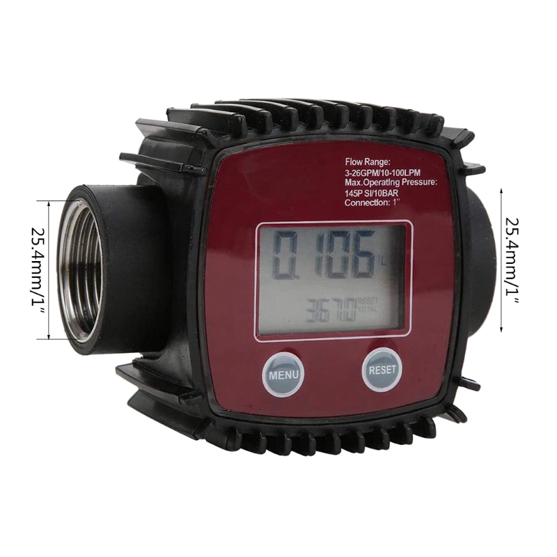 Flow Meter Female Thread Flowmeter Digital Display Liquid Flow Sensor 10-100 LPM with Simple Structure &amp; Convenient M4YD