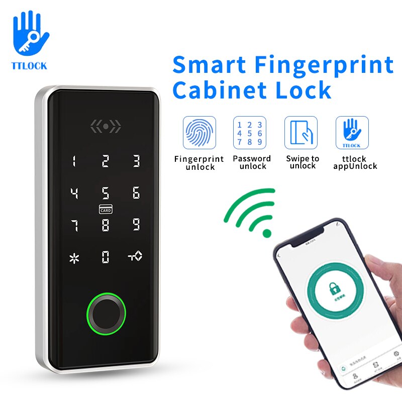 TTLOCK APP 13,56 Mhz RFID Smart Elektronische Schrank Türschloss Biometrische Fingerprint Schublade Schloss Smart Passwort Lock