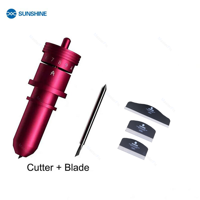 SUNSHINE-cuchilla de corte de película de hidrogel, herramienta para cortar películas de SS-890C, cubierta frontal y trasera: cutter blade scraper