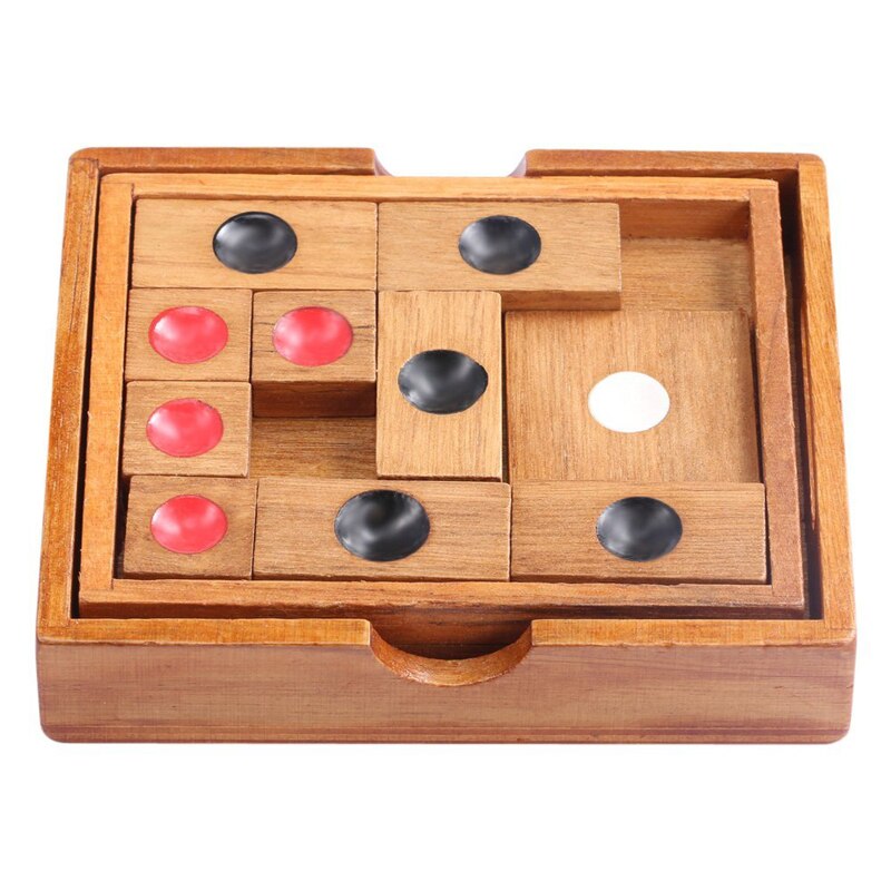 Classical Wooden Slide Escape Puzzle Brain Teaser Chinese Huarong Sliding-Puzzle Kids Intelligence Educational Development Toy