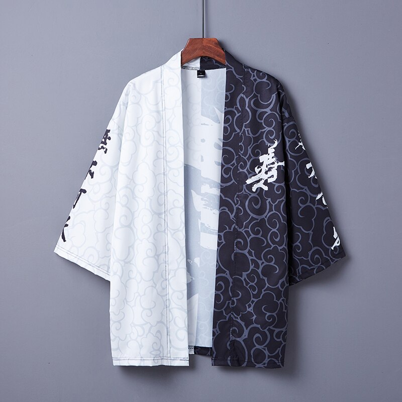 Japansk kimono kofta herrskjorta asiatisk streetwear japansk dräkt kimonos harakuju samurai kostym herr & #39 ;s haori yukata 31208: 2