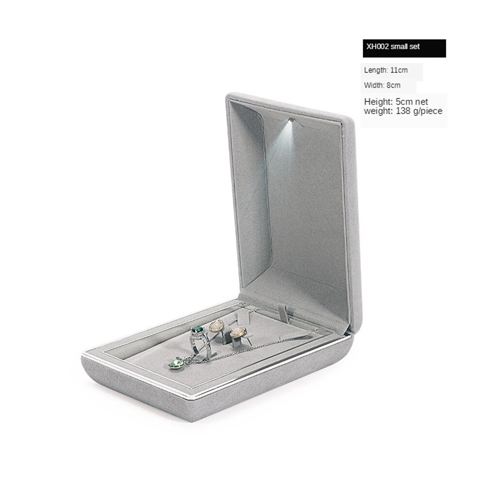 B-LIFE Ring Jewelry Storage Case Box Earrings Counter Display Props with Led Proposal Engagement Wedding: p 4