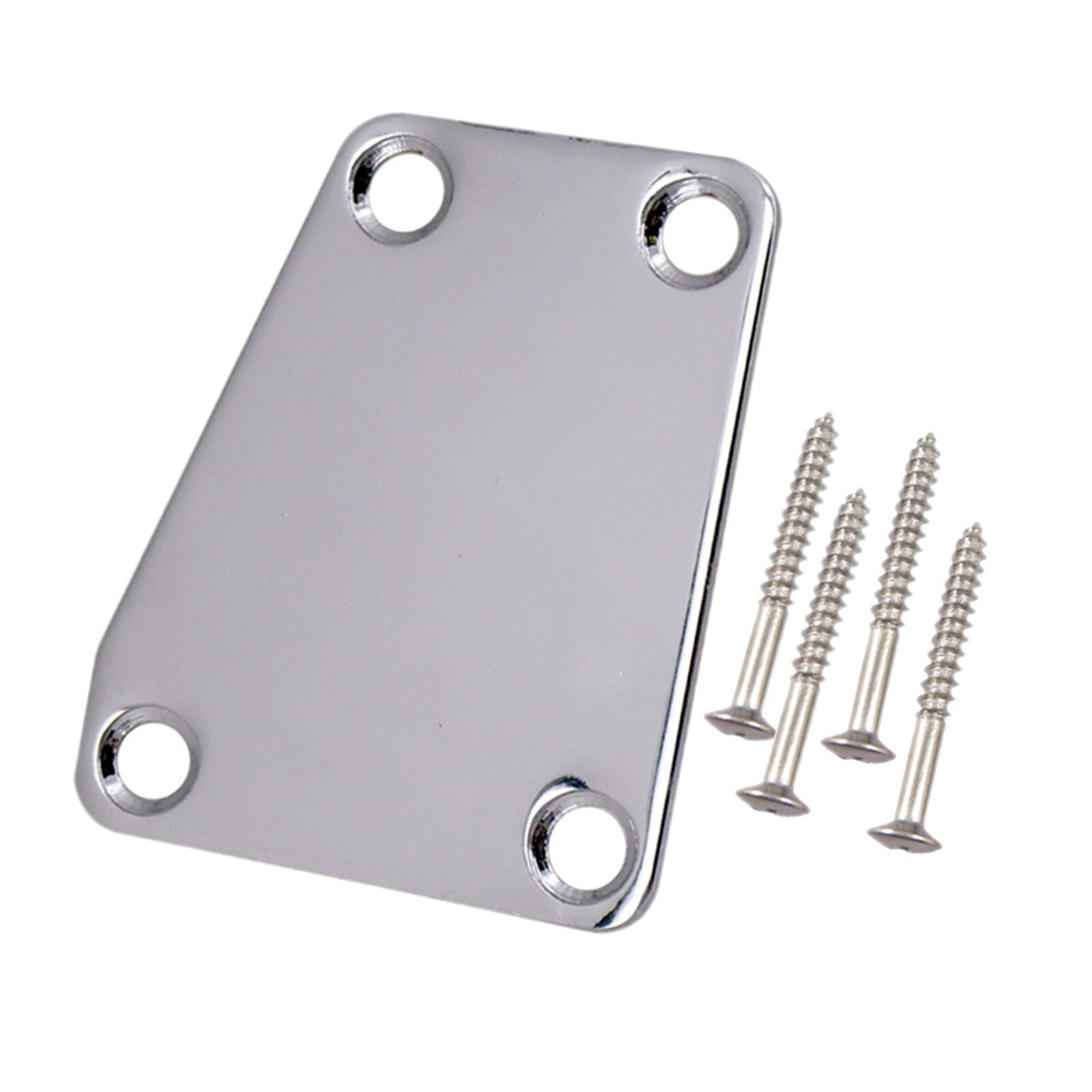 Guitar Chrome Neckplate Neck Plate with Screw Fits for ST Electric Guitar