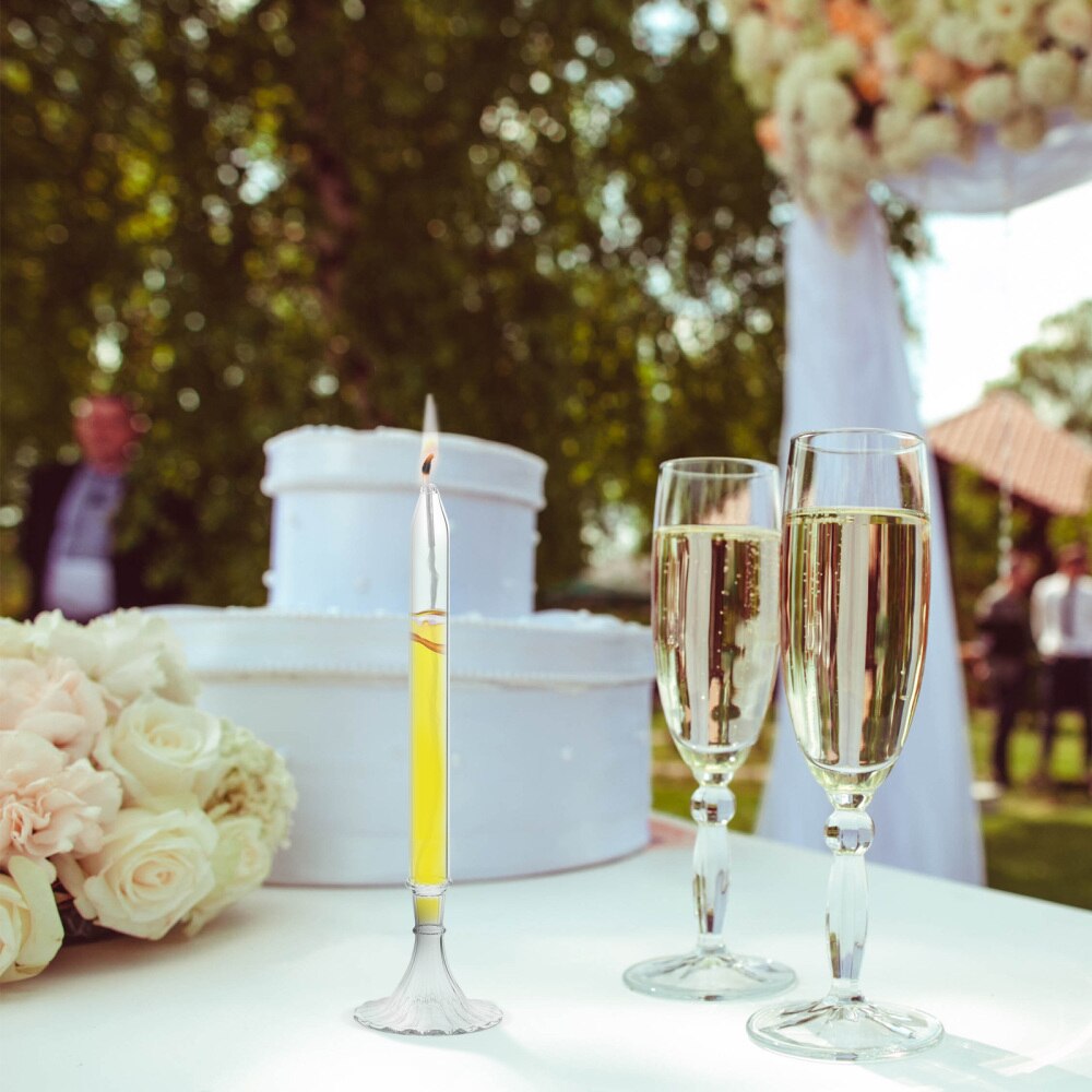 Glas Olie Kaars Transparante Olie Lamp Hervulbare Glas Pijler Kaars Olie Lamp: Transparent 1