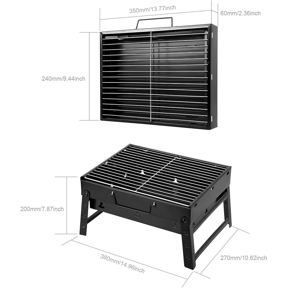 1Pcs Foldable BBQ Grill Patio Barbecue Grill Lightweight Small Portable Camping Charcoal Grill For Outdoor Barbecue Lovers