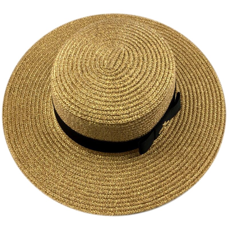 Women Wide Brim Summer Beach Hats Natural Straw Bo Grandado 1721