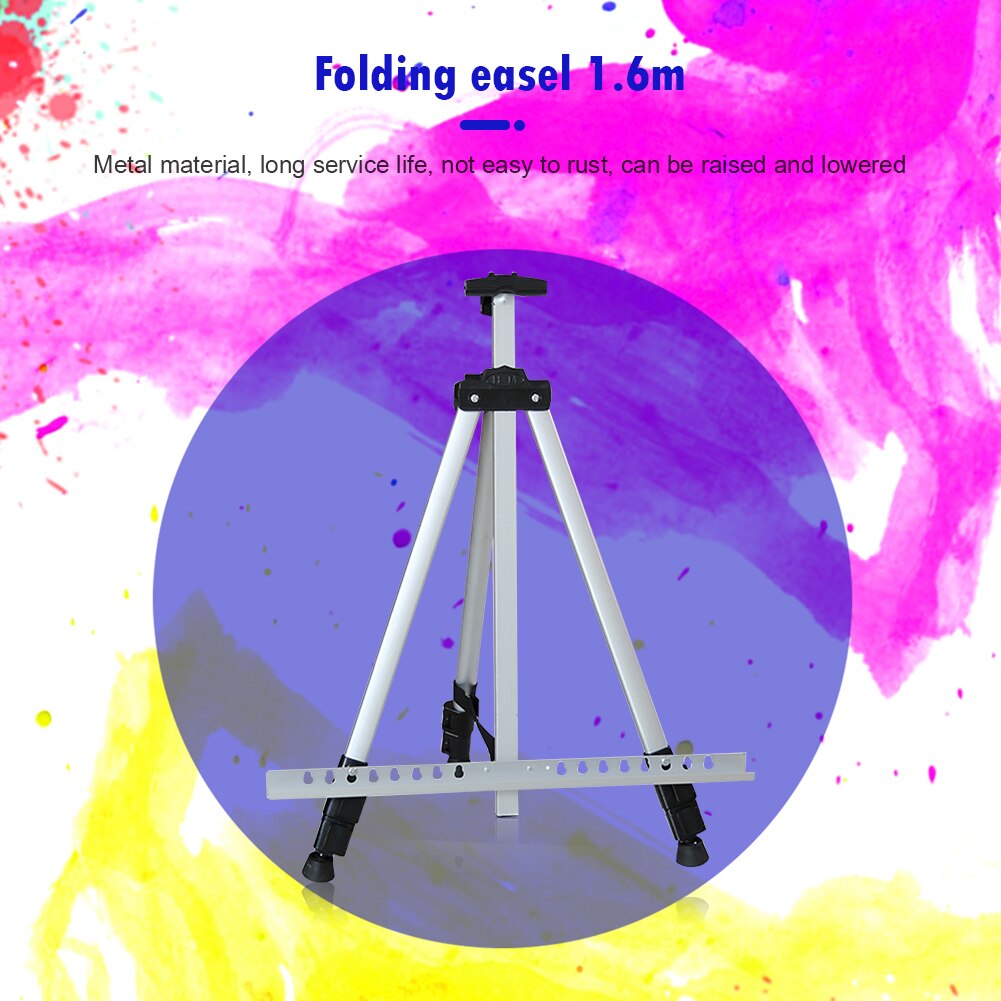 1.6m Tripod Display Rack Telescopic Folding Portable Travel Painting Easel Shelf for Outdoor Travelling Decoration
