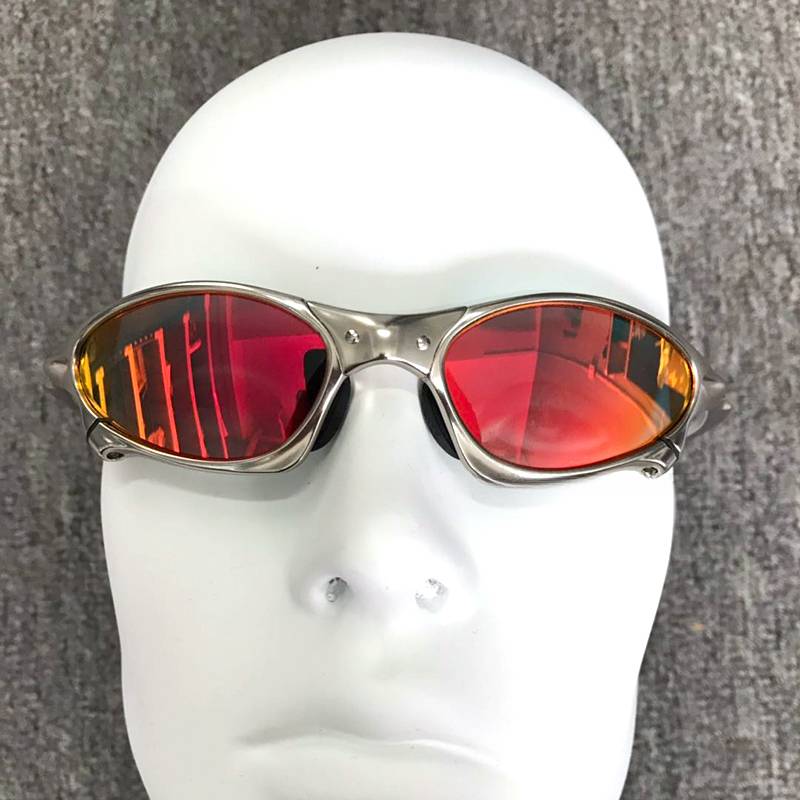 MTB Man Polarized Sunglasses Cycling Glasses UV400 Fishing Sunglasses Metal Bicycle Goggles Cycling Eyewear Riding Glasses H8-3: Red