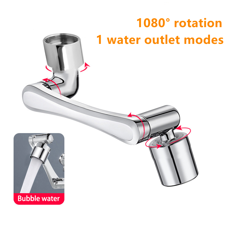 Universal 1080 °Swivel Robotic Arm Swivel Extension Faucet Aerator Kitchen Sink Faucet Extender Mixer Tap Nozzle Water Flow Mode: Red