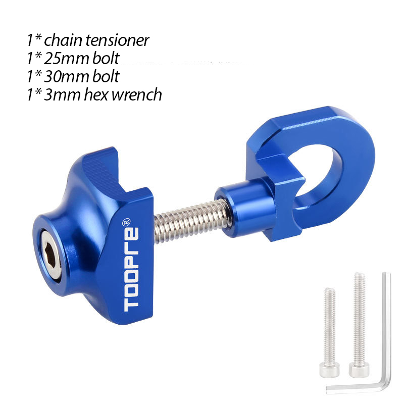 Toopre Faltrad Single Geschwindigkeit Kettenspanner Fahrrad BMX Fest Ausrüstung Kettenspanner Aluminiumlegierung Passend für 3/8 Achsen: Blau
