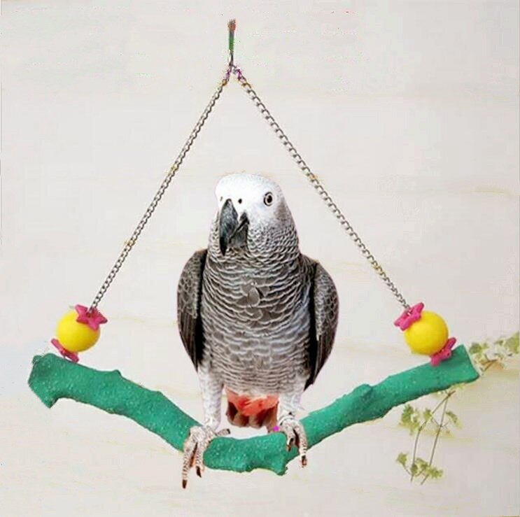 Mat kæledyr fugle trælegetøj papegøje ara cockatiel undulat fodskraber hængende gynge lege legetøj fuglebur forsyninger  d195