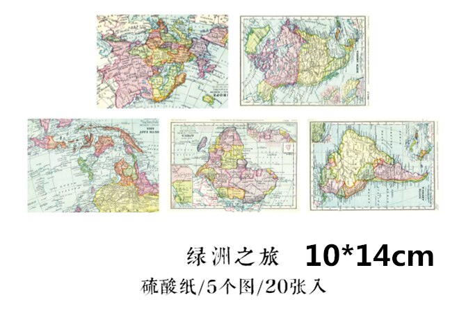 20PCS Dream Map Series Material Paper DIY Scrapbooking Primer Collage Diary Album Photo Prop Packaging Decorate: E  20sheets  1bag