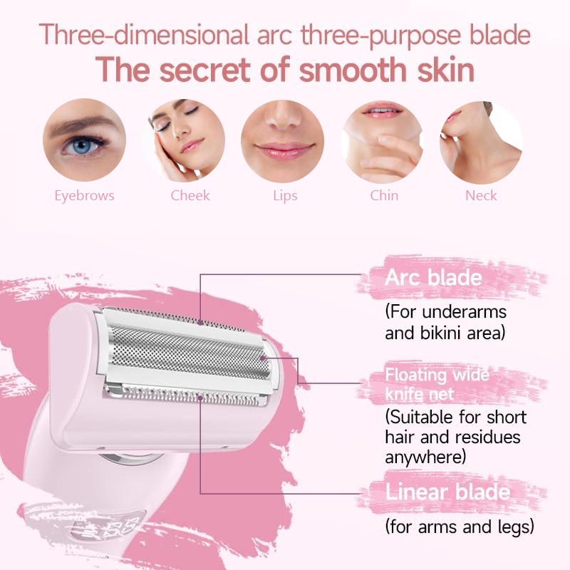 Rasoi elettrici Rasoio da donna, Trimmer bikini 2 in 1 per donna, Trimmer per peli pubici impermeabile IPX7 Donna Uso bagnato e asciutto