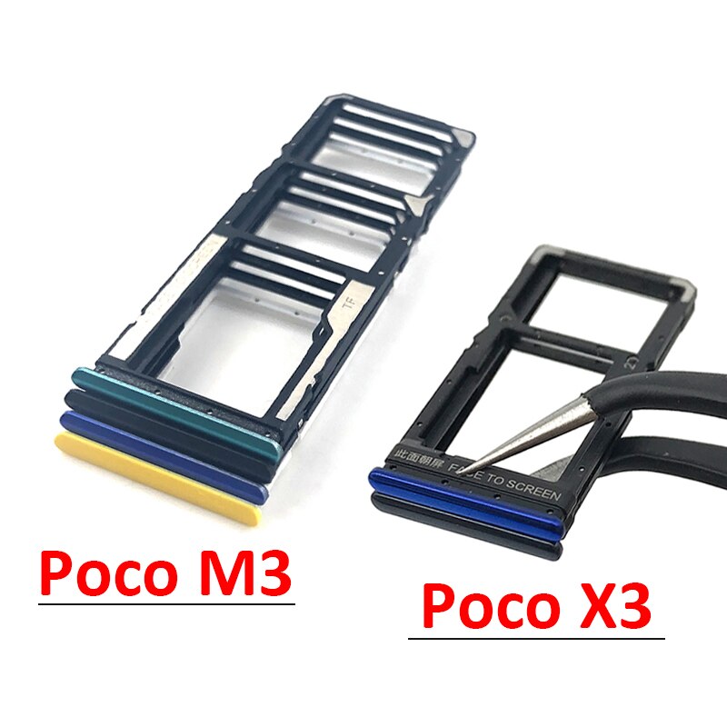 Support de Slot de carte Sim, pièce de rechange pour Xiaomi Poco X3 NFC / Poco M3 / Poco F3 / Poco F2 Pro