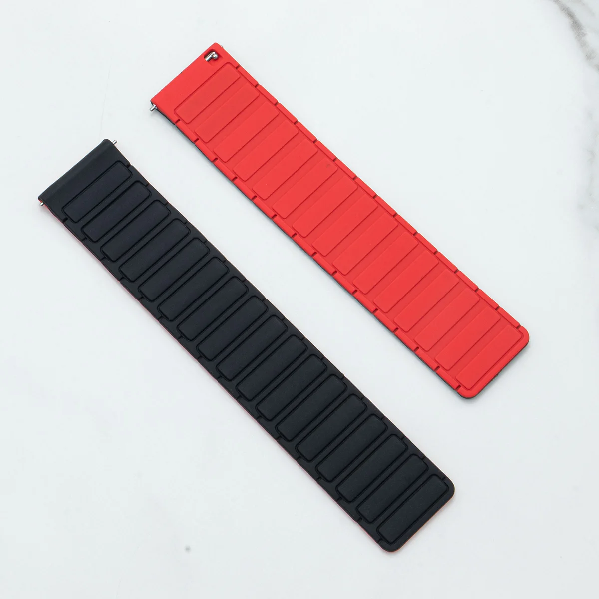 Bratara Magnetica din Silicon 20-22mm pentru Amazfit Bip, Active, GTR, GTS, Cheetah: Verde albastru / 18mm