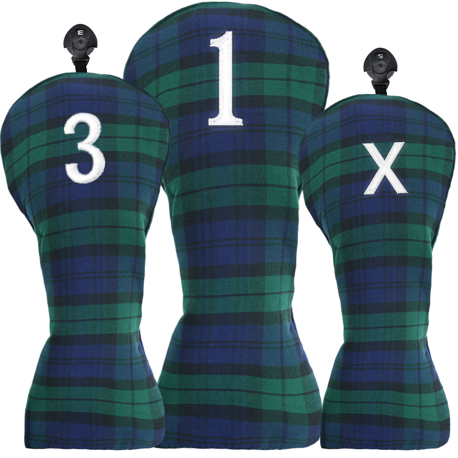 #1 #3 #5 Golf Head Cover Driver Fairway Hybrid Mixed Wood Putter HeadCover Woods Clubs Protector Blue Green: Green 3Pcs