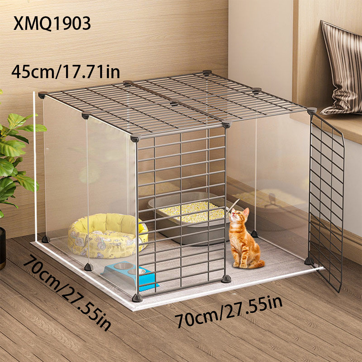 Valla para gatos, jaula para gatos, valla para mascotas doméstica, espacio grande para interiores, deflector de aislamiento para gatos, barandilla para gatitos, antisalto: Rojo