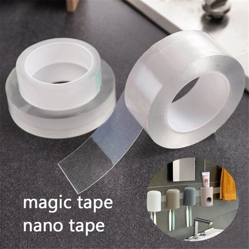 Transparante Magic Nano-Tape Wasbare Herbruikbare Dubbelzijdig Plakband Nano Traceless Sticker Verwijderbare Universele Haak Up