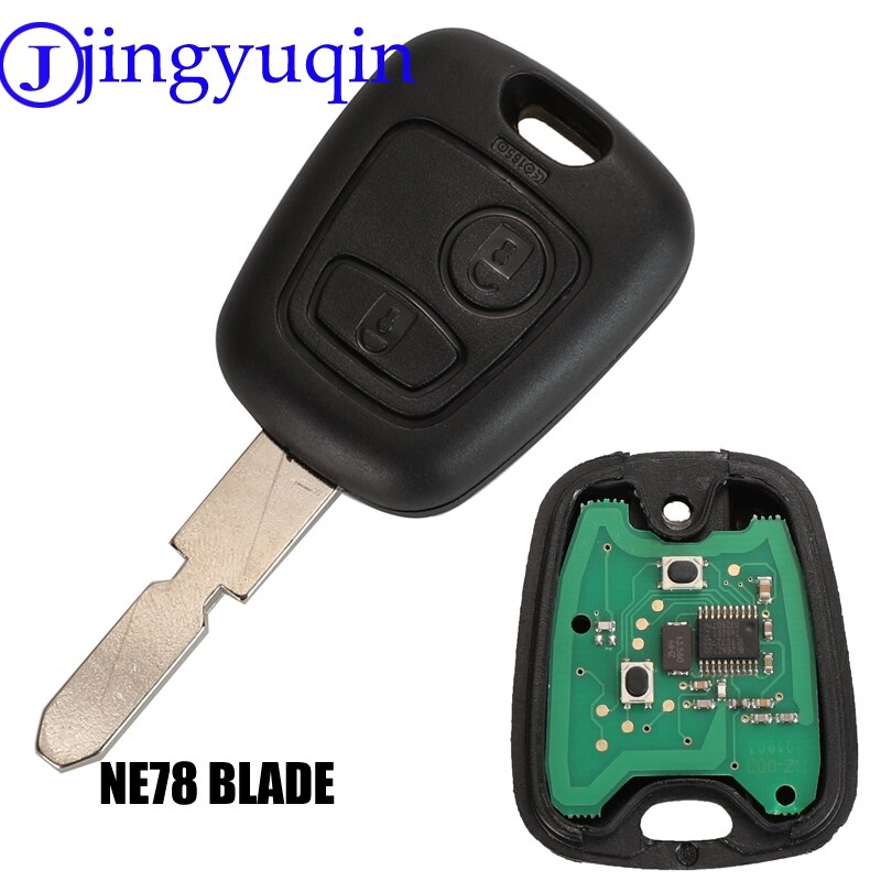 Jingyuqin 2 botones preguntar llave de control remoto Fob controlador para PEUGEOT 206 PEUGEOT 433MHZ con PCF7961 Chip transpondedor