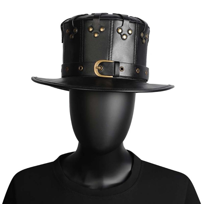 Steampunk Halloween magiczny dżentelmen cylinder skórzany stroik nowość kostiumy bal przebierańców Cosplay spersonalizowana dekoracja