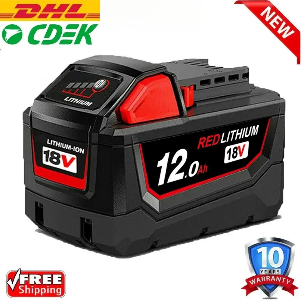 18V pour Milwaukee M18 M18B6 18V XC 12Ah 9Ah Li-ion batterie 48-11-1860/chargeur batterie rechargeable