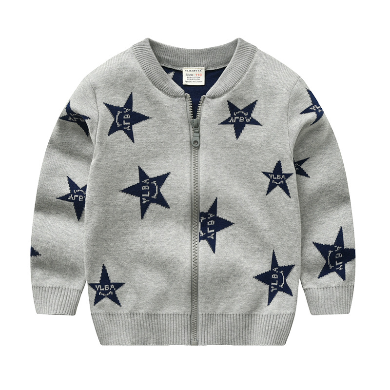 Suéteres para niños, novedad de , abrigos para niños en otoño e invierno, suéter para bebé, cárdigan de algodón a la , abrigos para niños pequeños: grey / 4 años