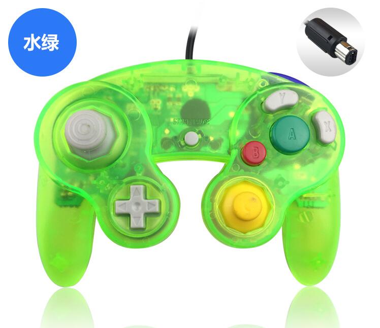 Transparente farbe für ngc gamepad ein-tasten-kabel-gamecontroller-joystick für g-amec-ube für gc: Transparent grün 2