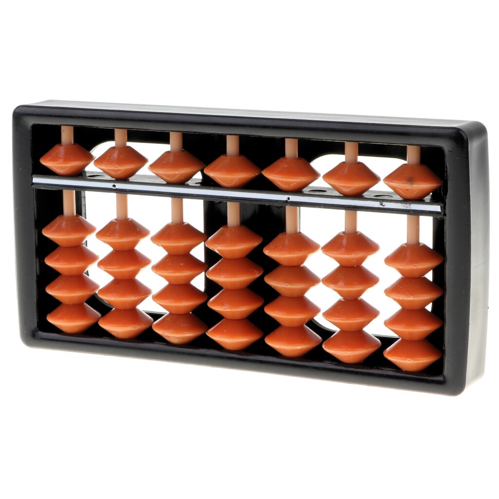 7-Digit Abacus Calculator Child Math Learning Toy Brown Beads