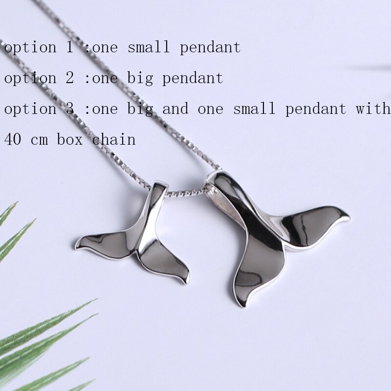 Plata de Ley 925 colgante de cola de ballena Collar para las mujeres Delfín de cola de pescado de Gargantilla de plata collares, joyas de accesorio