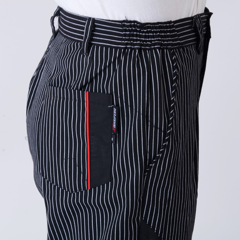 Stripe Men Restaurant Kitchen Food Service Bakery Coffee Shop Work Wear Pants Chef Waiter Cooker Trousers Chef Uniform