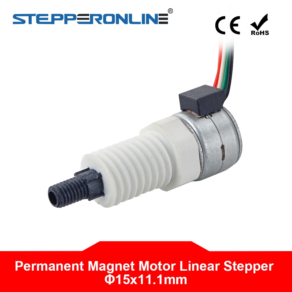 Permanent Magnet Motor Linear Stepper Motor PM Captive 2 Phase 4 Wire DC Motor 0.167A Lead 0.4mm/0.016" Travel 12mm