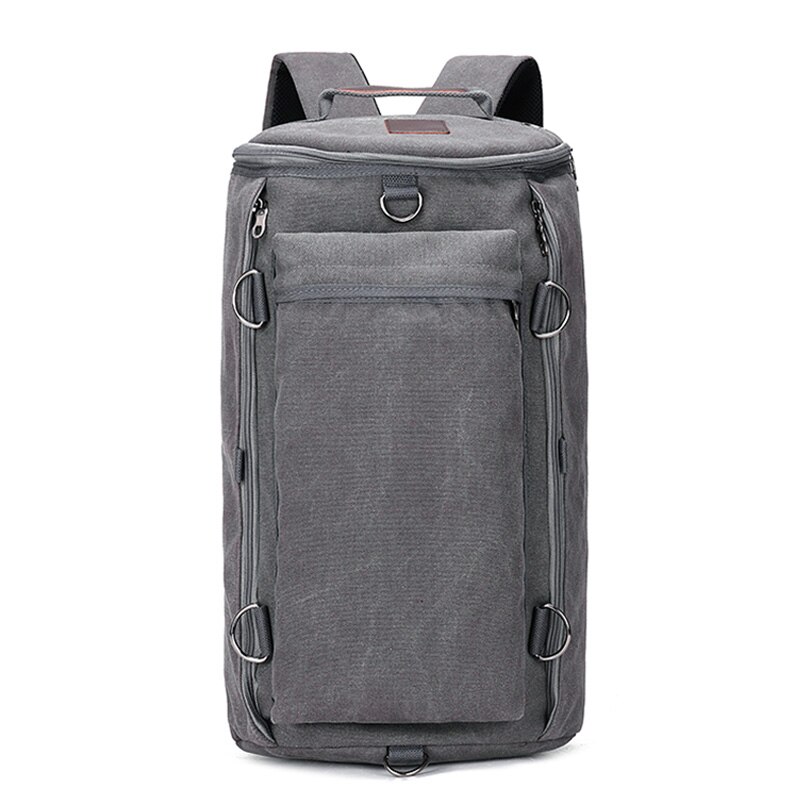 Large Capacity Rucksack Man Travel Duffel Mountaineering Backpack Male Luggage Canvas Bucket Shoulder Bags Men outdoor Backpack: Gray