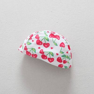 Girls Swimming Caps 2-8years Swim Hats Printed Floral Style Swimming Caps Children CZ1023: White