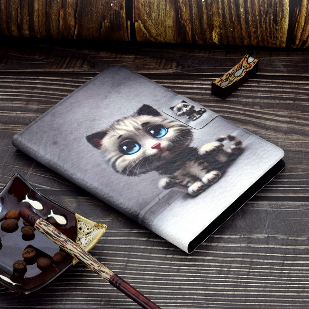 Tablet Case for Lenovo Tab M10 FHD Plus TB-X606F TB-X606X - PU Leather Stand Cover with Card Slot: Pet cat