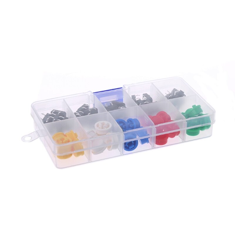 25 Pcs 12x12x7.3mm Momentary Tactile Push Button Touch Micro Switch 4P PCB w/Cap