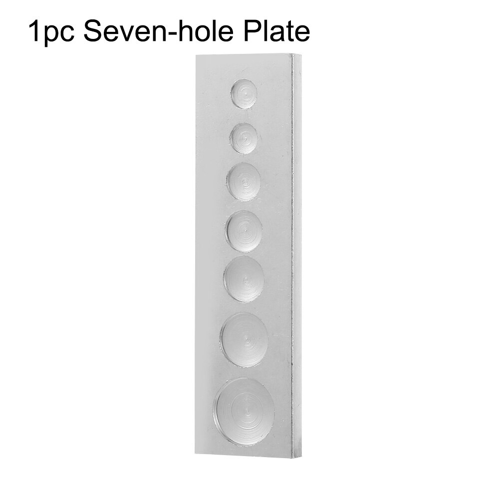 1/11pcs Metal DIY Leather Craft Tool Set Die Hole Punch Snap Fasteners Press Studs Rivet Setter Base Kit Leather craft: 1pc Seven-hole Plate