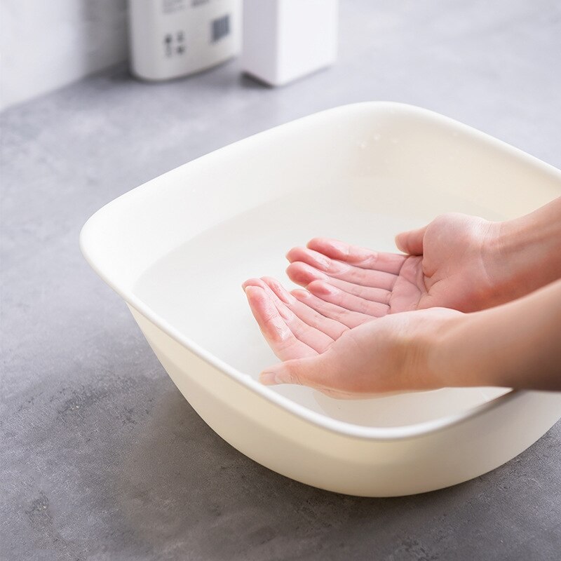 1Pcs Dikke Wastobbe Badkamer Keuken Accessoires Huishoudelijke Plastic Wastafel Draagbare Wassen Groenten Reiniging Bassins Vierkante