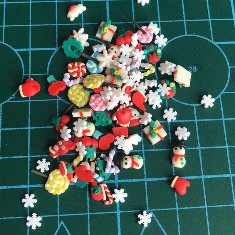 500 Stks/partij 3D Polymeer Klei Sprinkles Kerst Voor Ambachten Maken, Diy Schudden Kaarten Scrapbook
