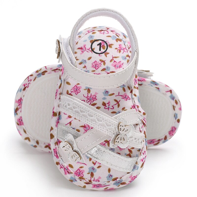 été bébé filles poing marcheurs mignon Floral coton tissu chaussures semelle souple infantile bébé chaussures: C-490-pink / 7-12 mois