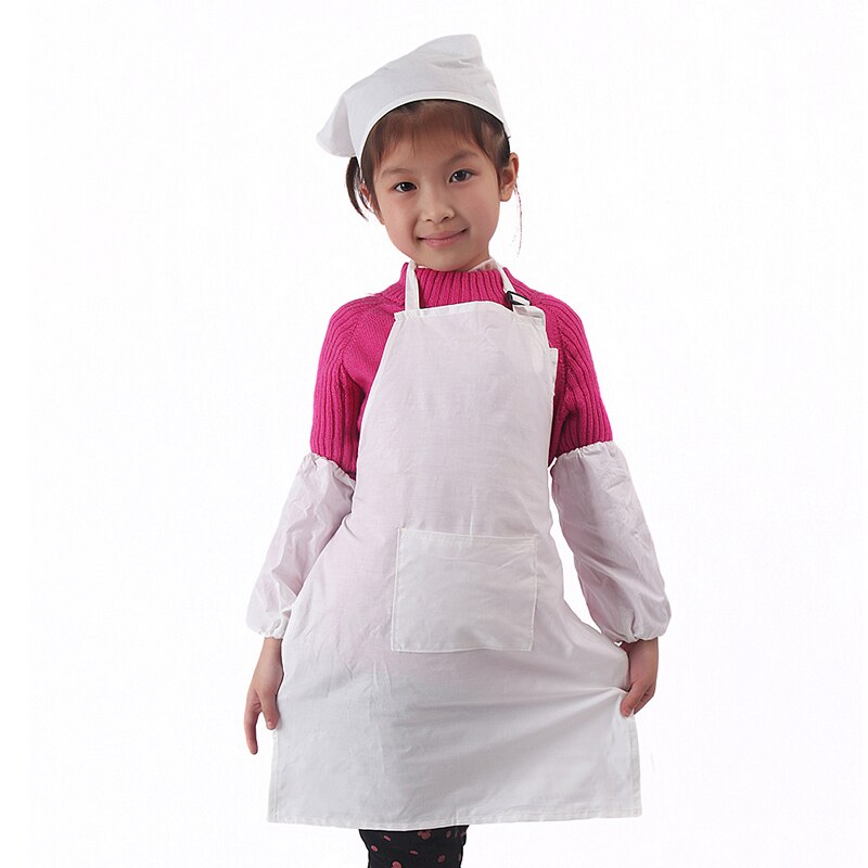 Children Apron Hat Sleevelet Set School Home Baking Cooking Craft Art Aprons XRQ88