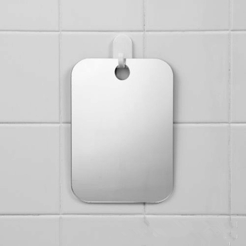 20#1pc 360 Degree Rotating Anti Fog Shower Mirror Bathroom Fogless Fog Mirror Washroom Travel Wall Decal Sticker