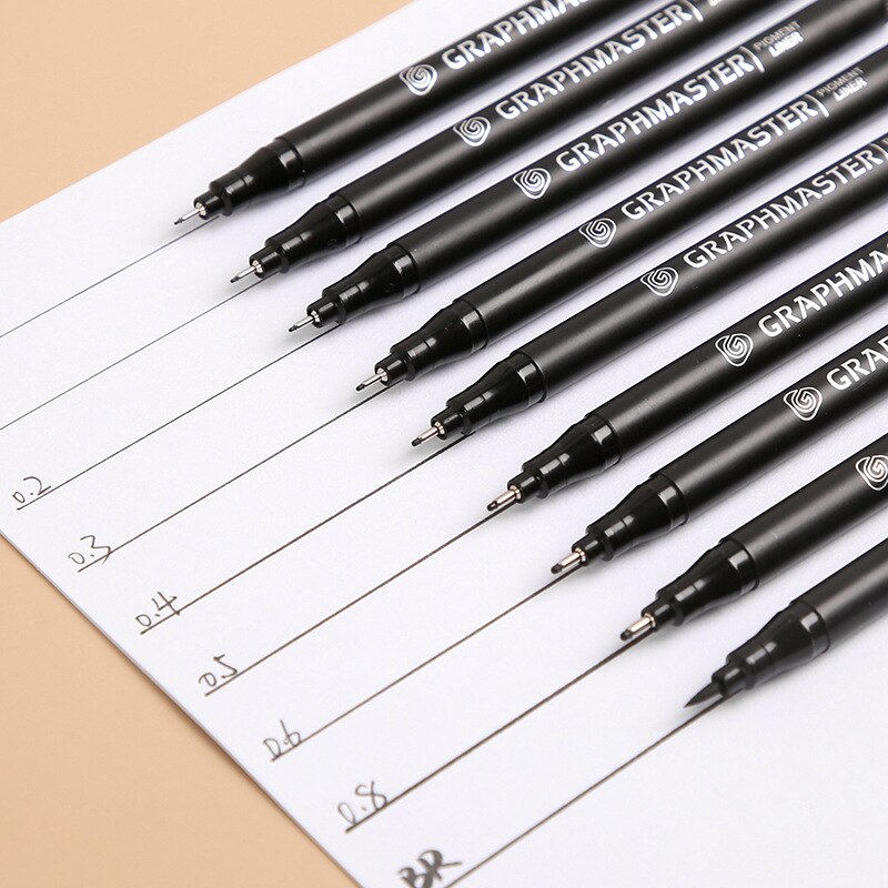 Micron-Bolígrafo de dibujo Neelde, 9 Uds., 0,05, 01,02,03,04,05,06,08,BR, Fineliner, bolígrafo para dibujo