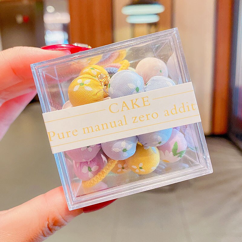 10/20/30PCS/Set Girl Cute Boll Flower Elastic Hair Bands Mini Hair Ring Ponytail Holder Scrunchies Kid Princess Hair Accessories: 03